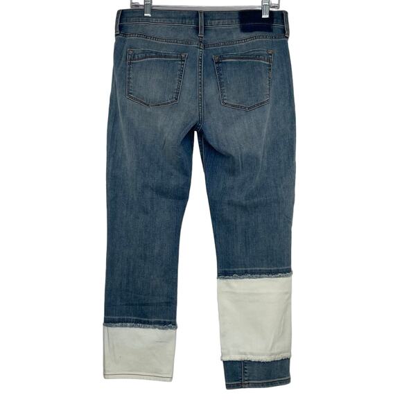 Express ankle super skinny mid rise color block jeans size 8s - Picture 3 of 16